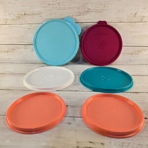 Tupperware Replacement Lids Set of 6 Mixed Sizes 6793A 2541D 5227A Multi Color